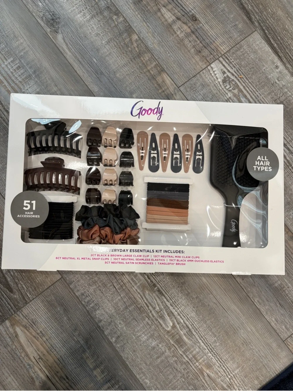 Goody Women’s Everyday Hair Styling Kit - Black, Brown & Neutral